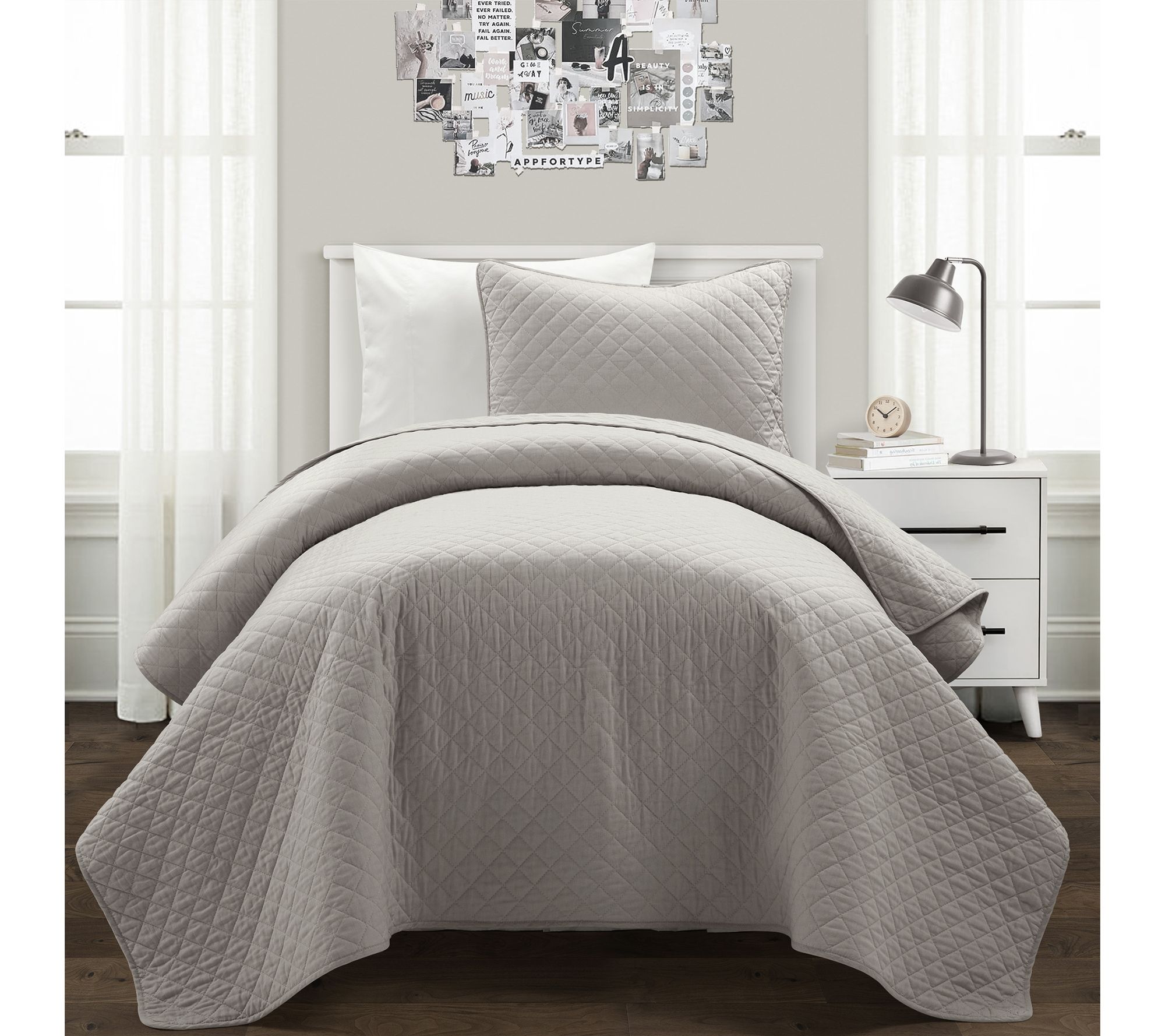 Lush Decor Ava Diamond Quilt 2-Pc Set Twin-XL
