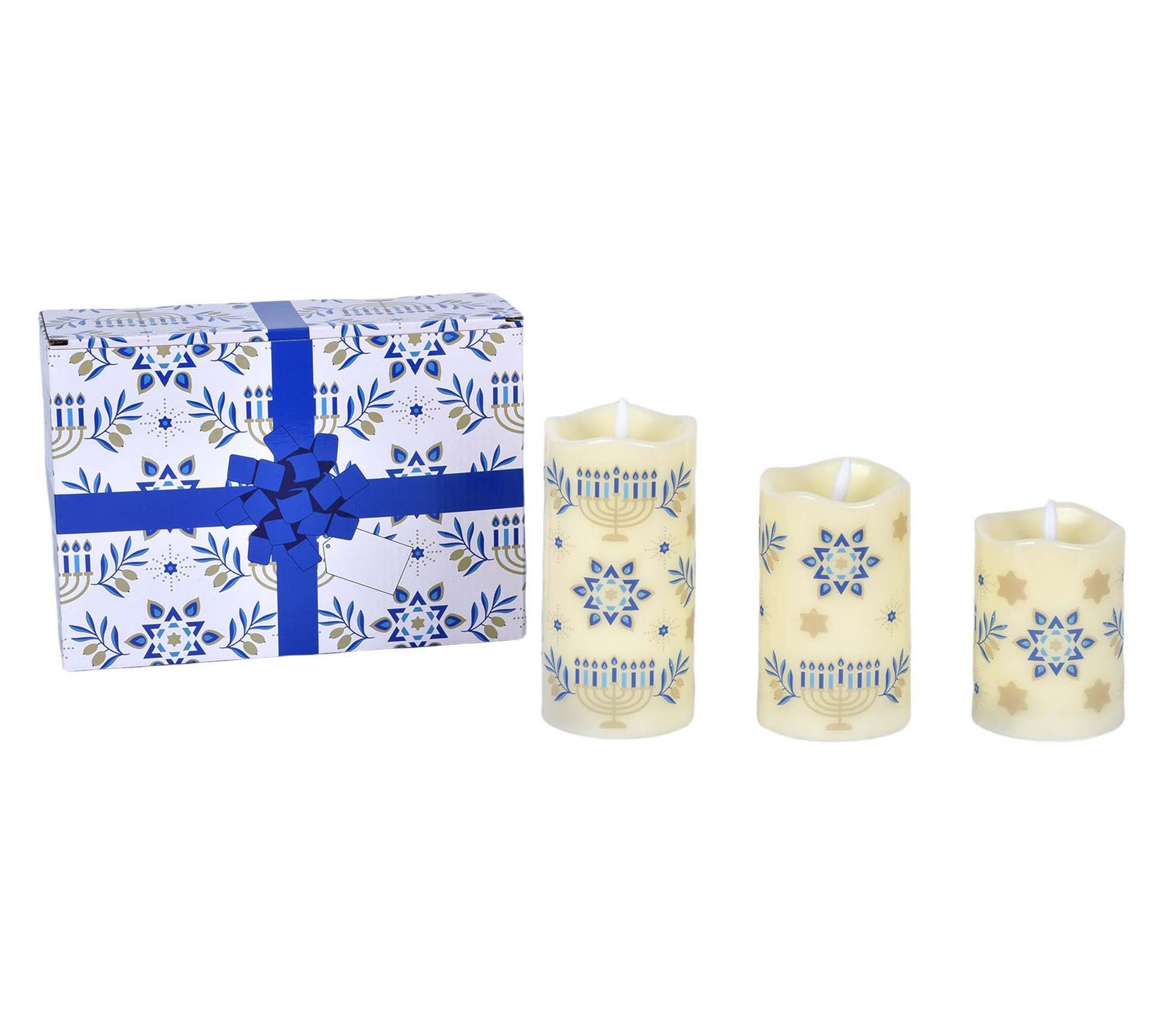 Temp-tations Set of (3) 4", 5", 6" Fiberoptic Candles w/ Box