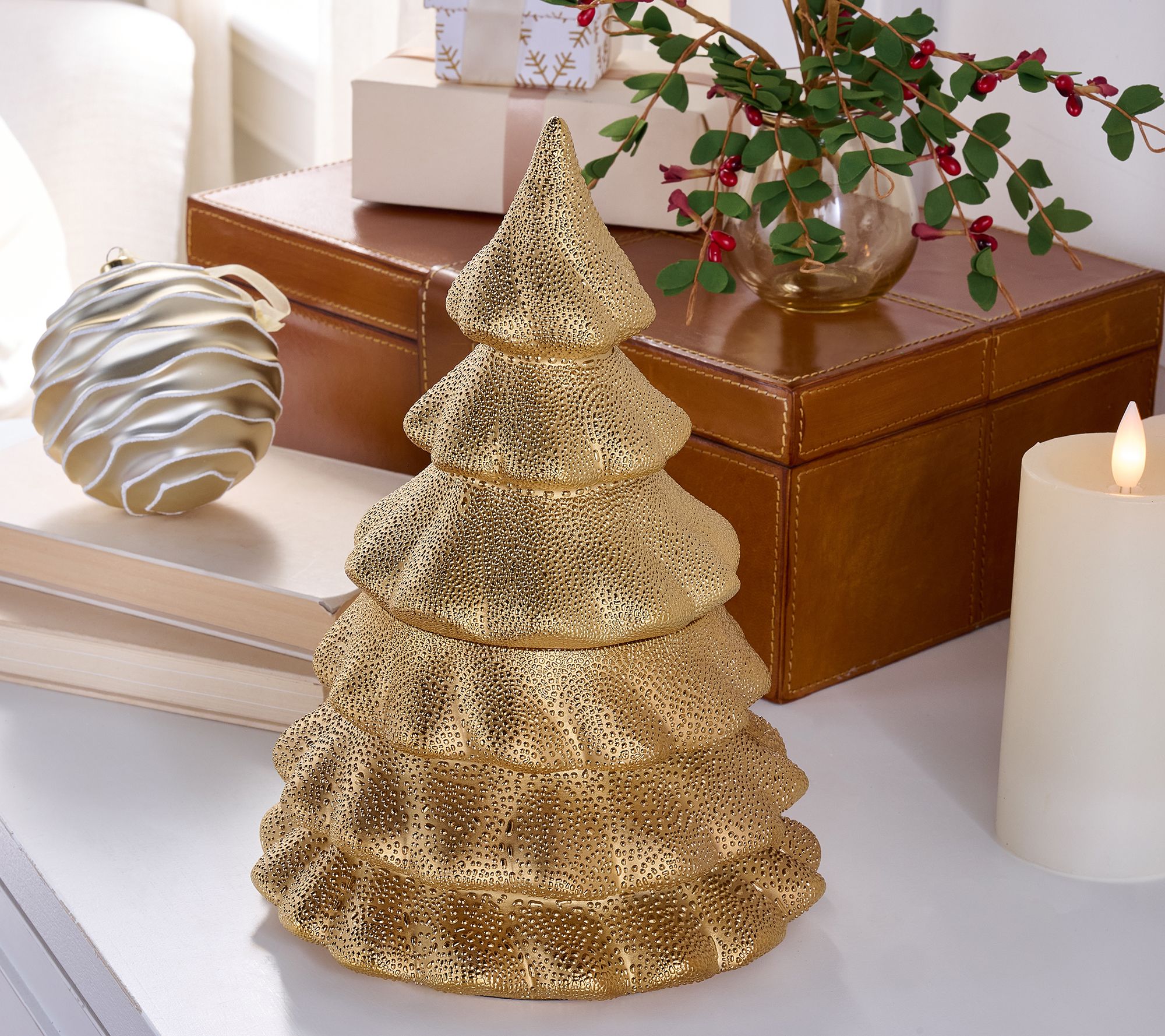 HomeWorx by Slatkin + Co. 14oz Metallic Ceramic Tree Filled Candle