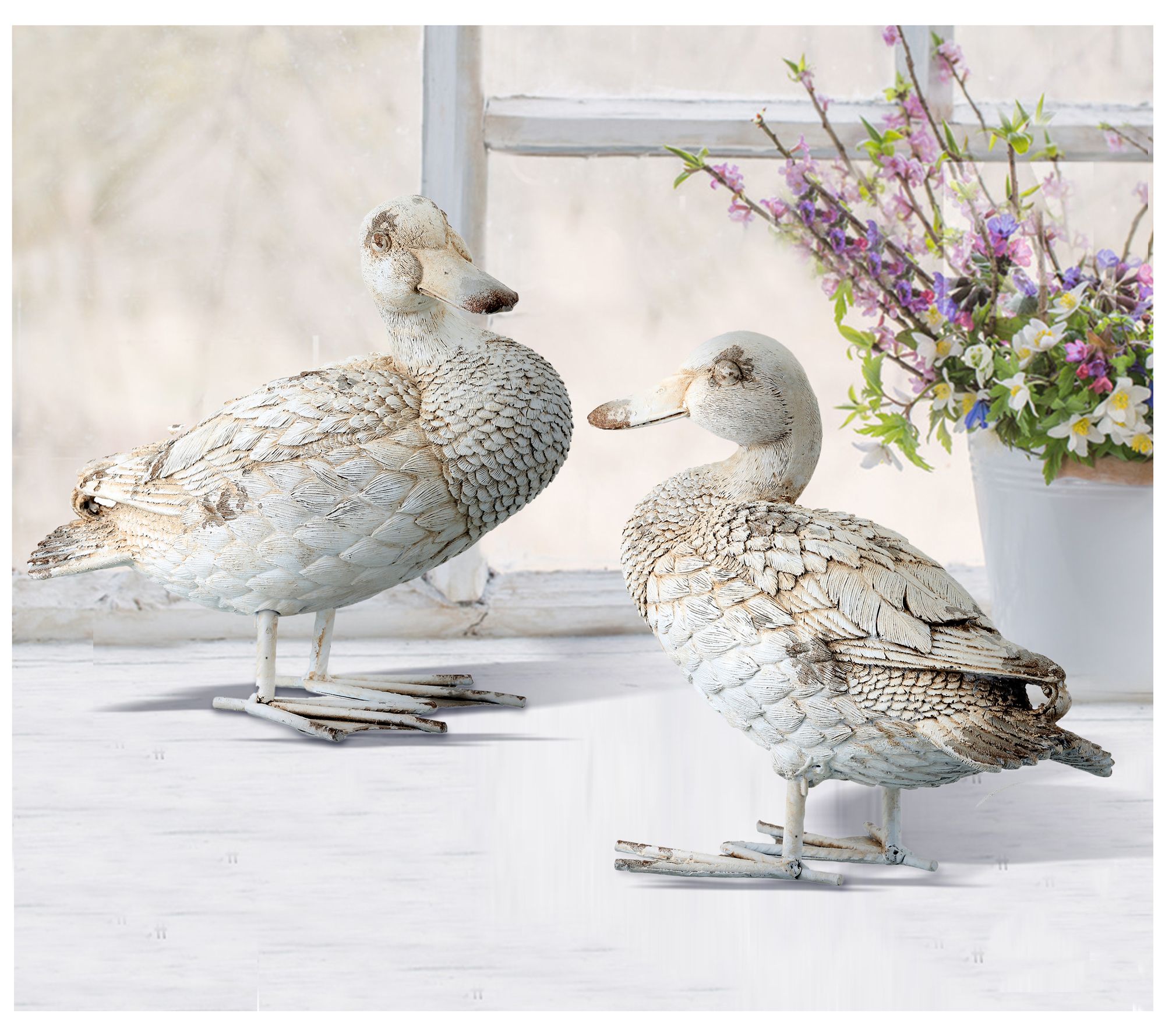 8.5" Weathered Ducks Set of 2 by Valerie