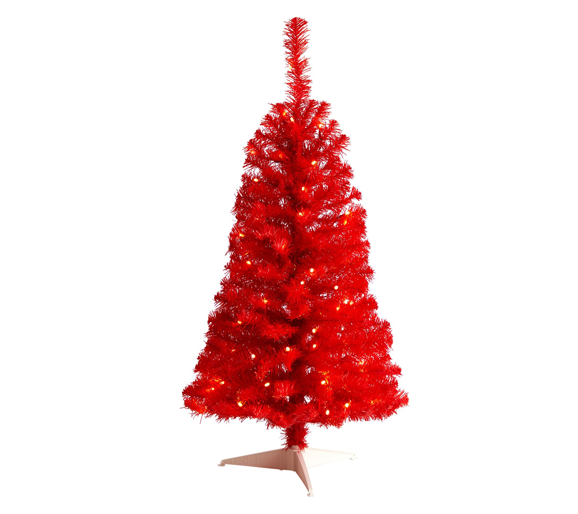 Nearly Natural 3' Red Christmas Tree with 50 LED Lights