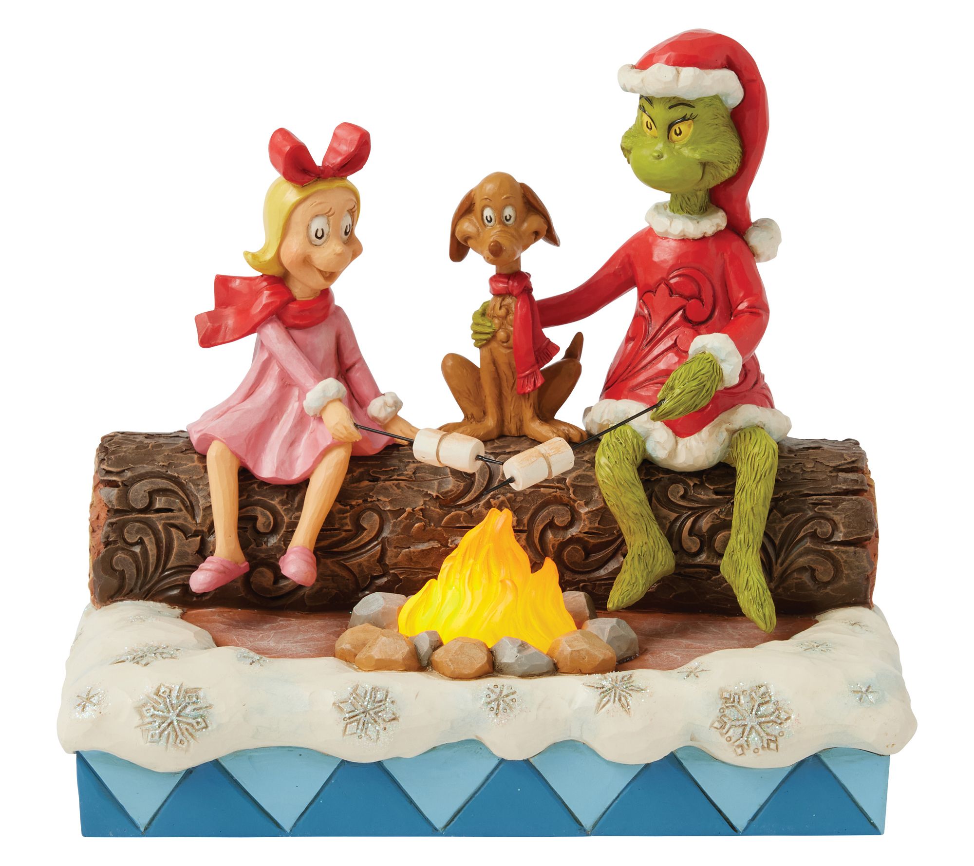 Jim Shore Grinch, Max, Cindy Roasting Figurine 6.2in H