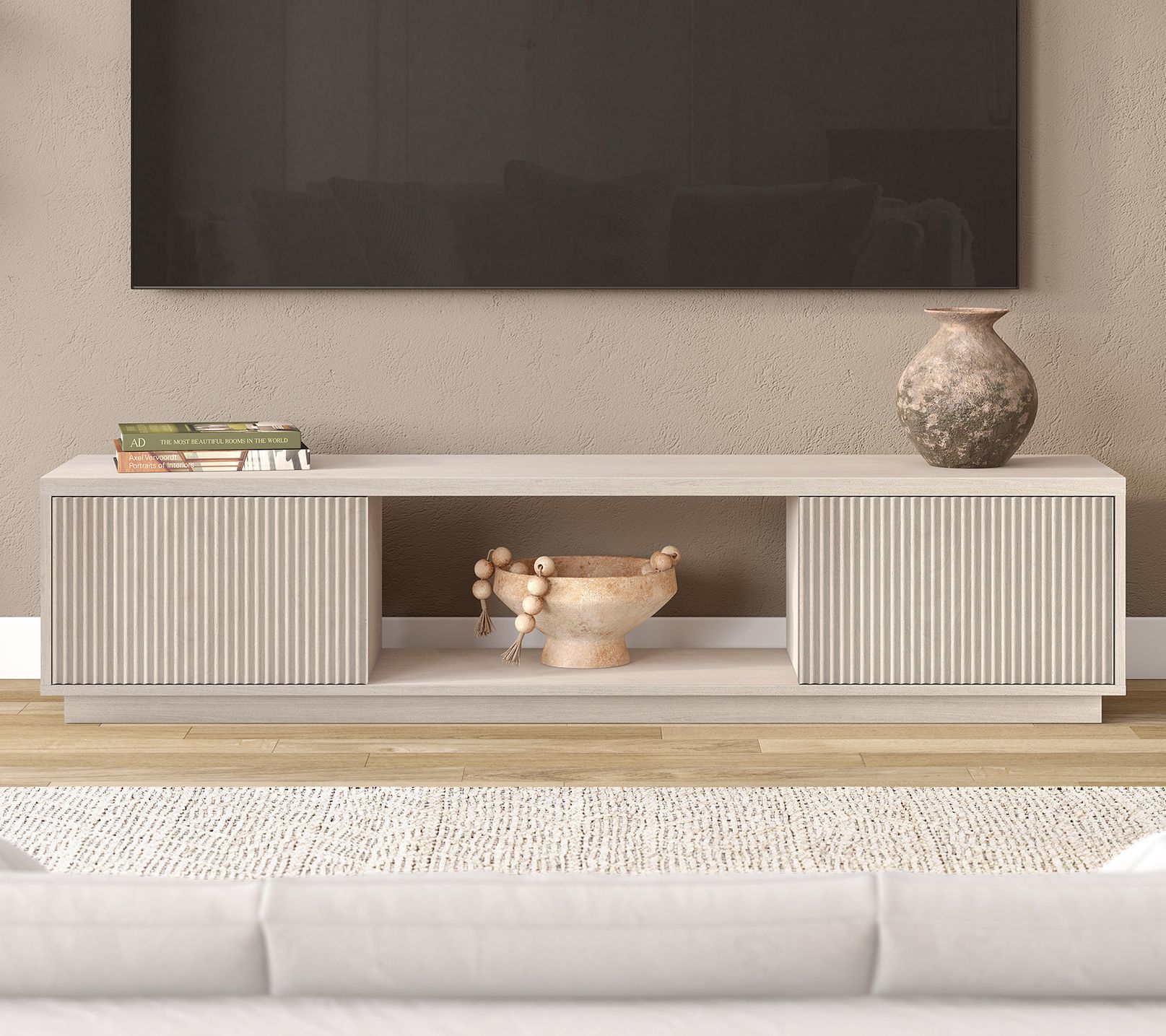 Hudson&Canal Dorian Rectangular TV Stand for TV's up to 78"