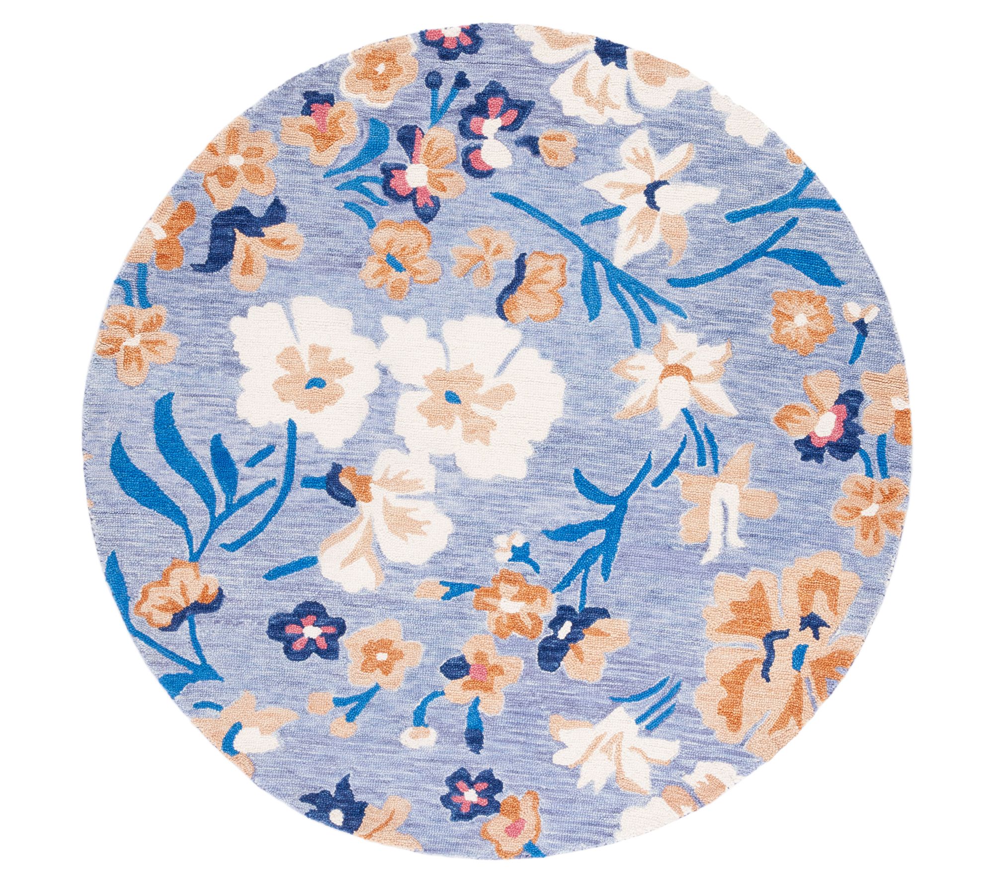 Safavieh Blue Garden 6' x 6' Round Hand TuftedWool Rug