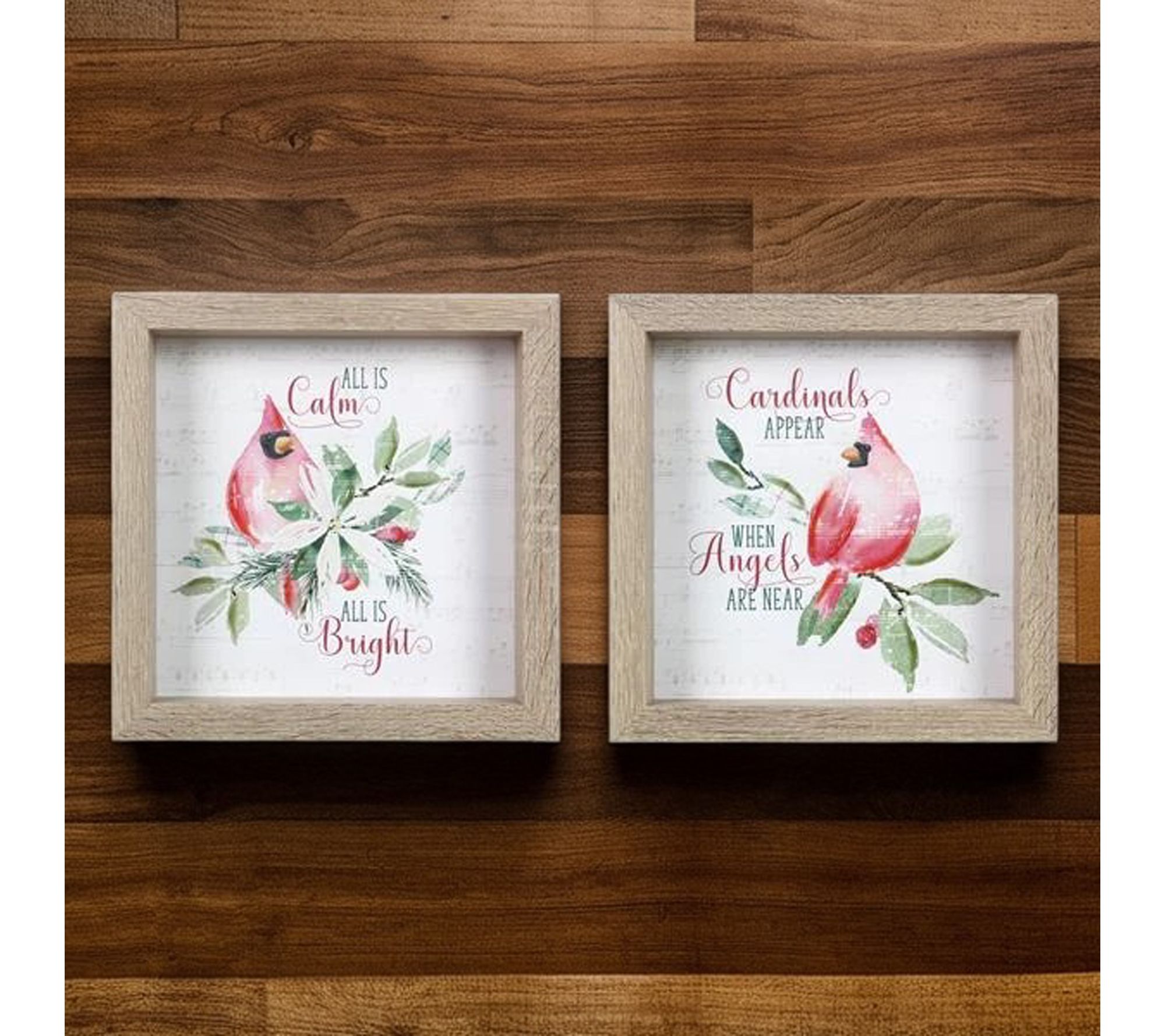 Young's Wood Cardinal Wall/Tabletop Signs, Set of 2