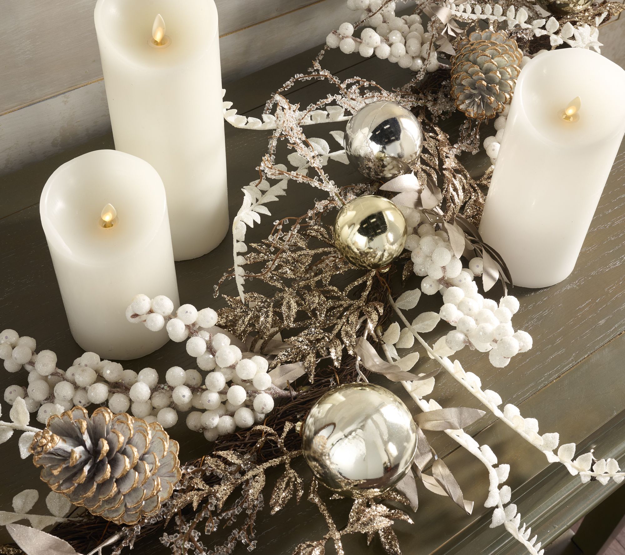 "As Is" Home Reflections 4' Frosted Metallic Holiday Garland