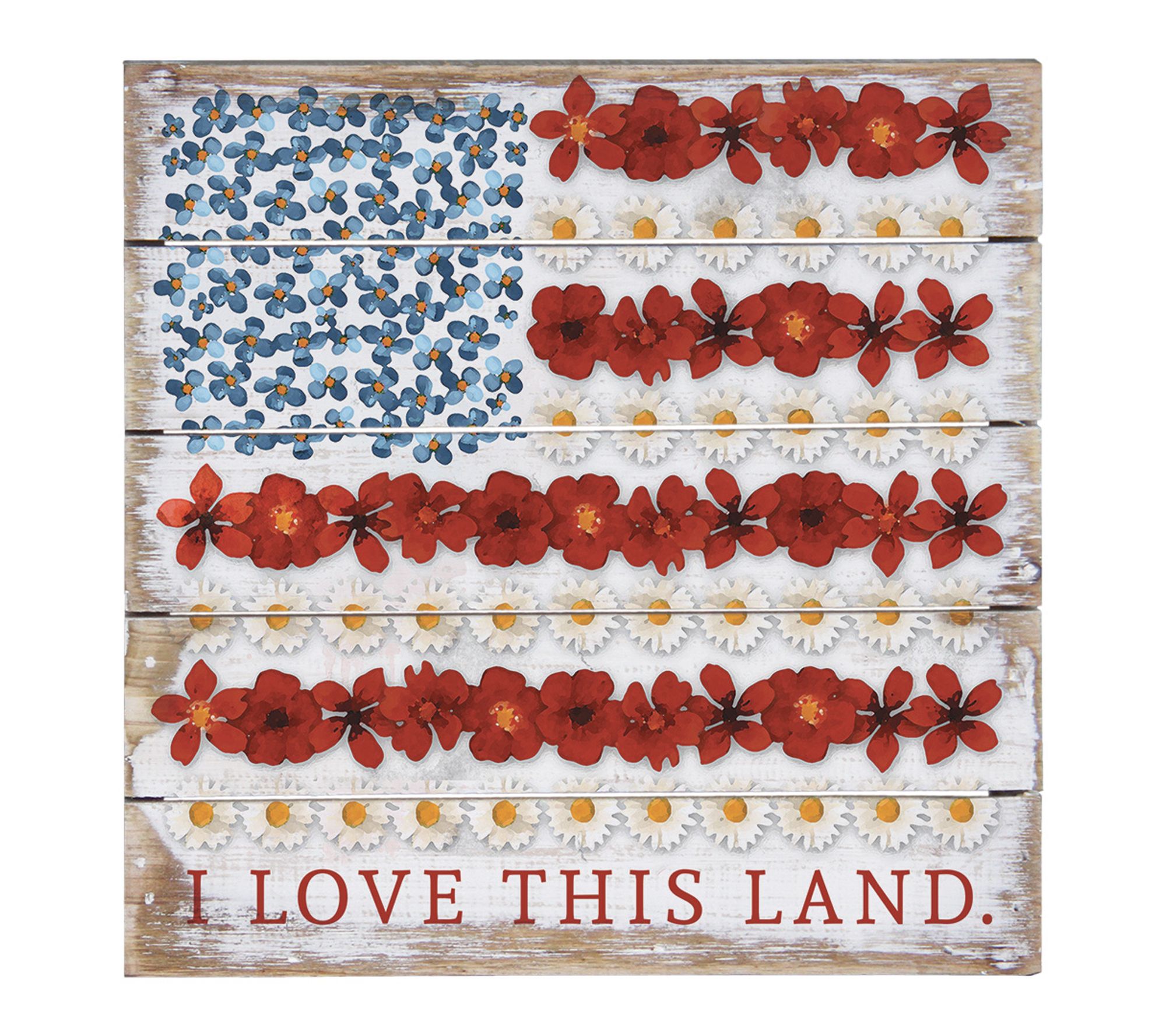 Sincere Surroundings 8" Floral Flag Land Love Pallet Petite