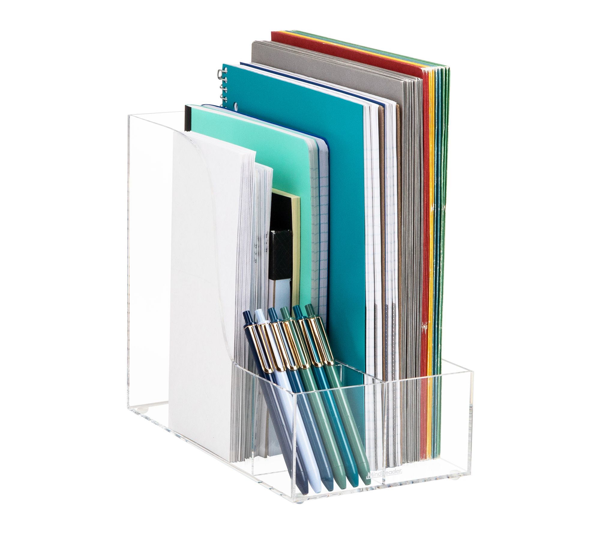 Mind Reader Vertical File Storage, Desktop Organizer, Clear