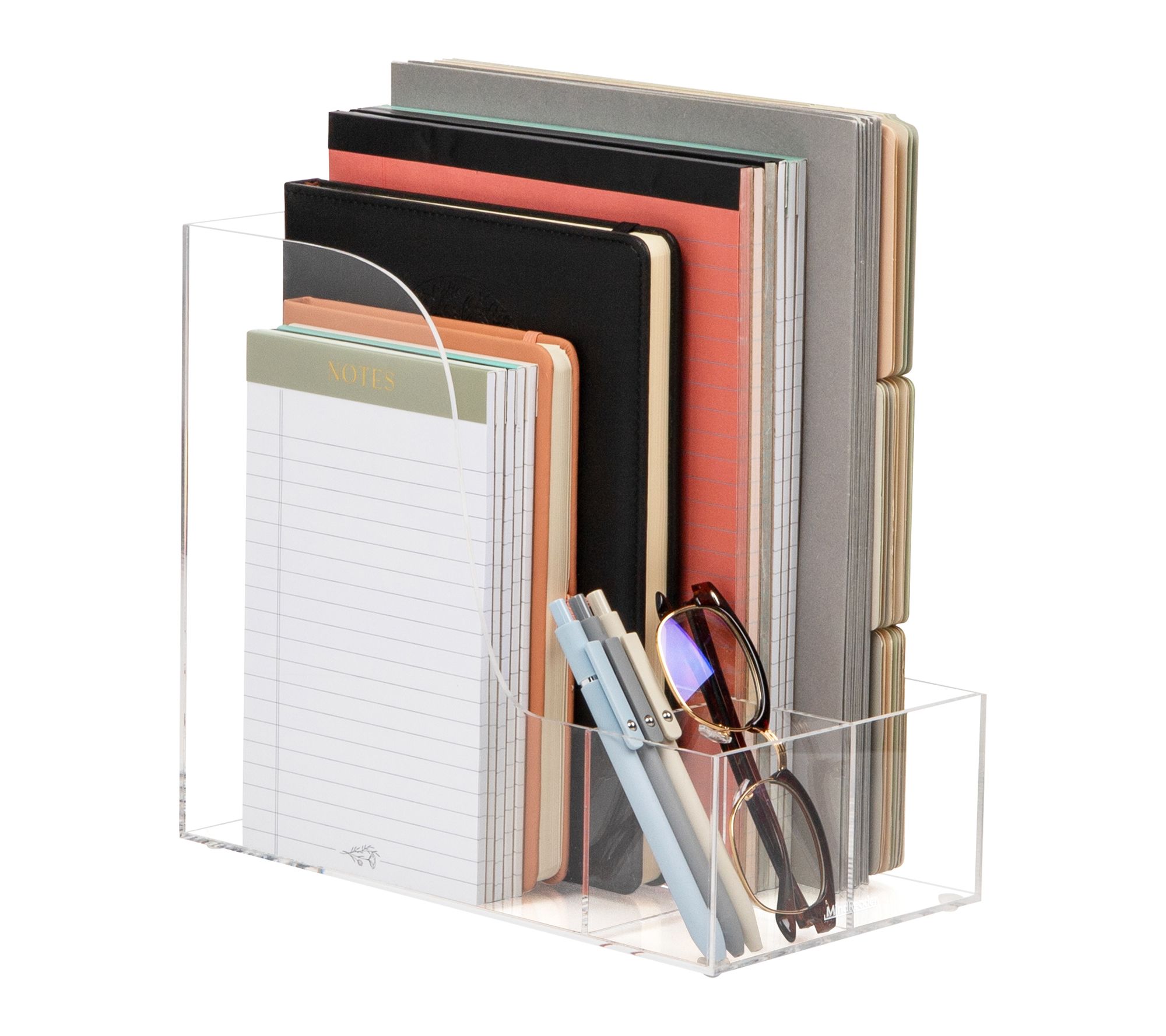 Mind Reader Vertical File Storage, Desktop Organizer, Clear