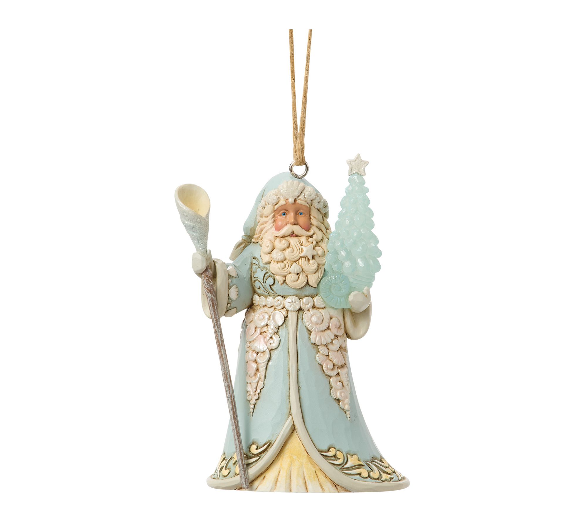 Jim Shore Heartwood Creek Santa with Sea Glass Tree Ornament