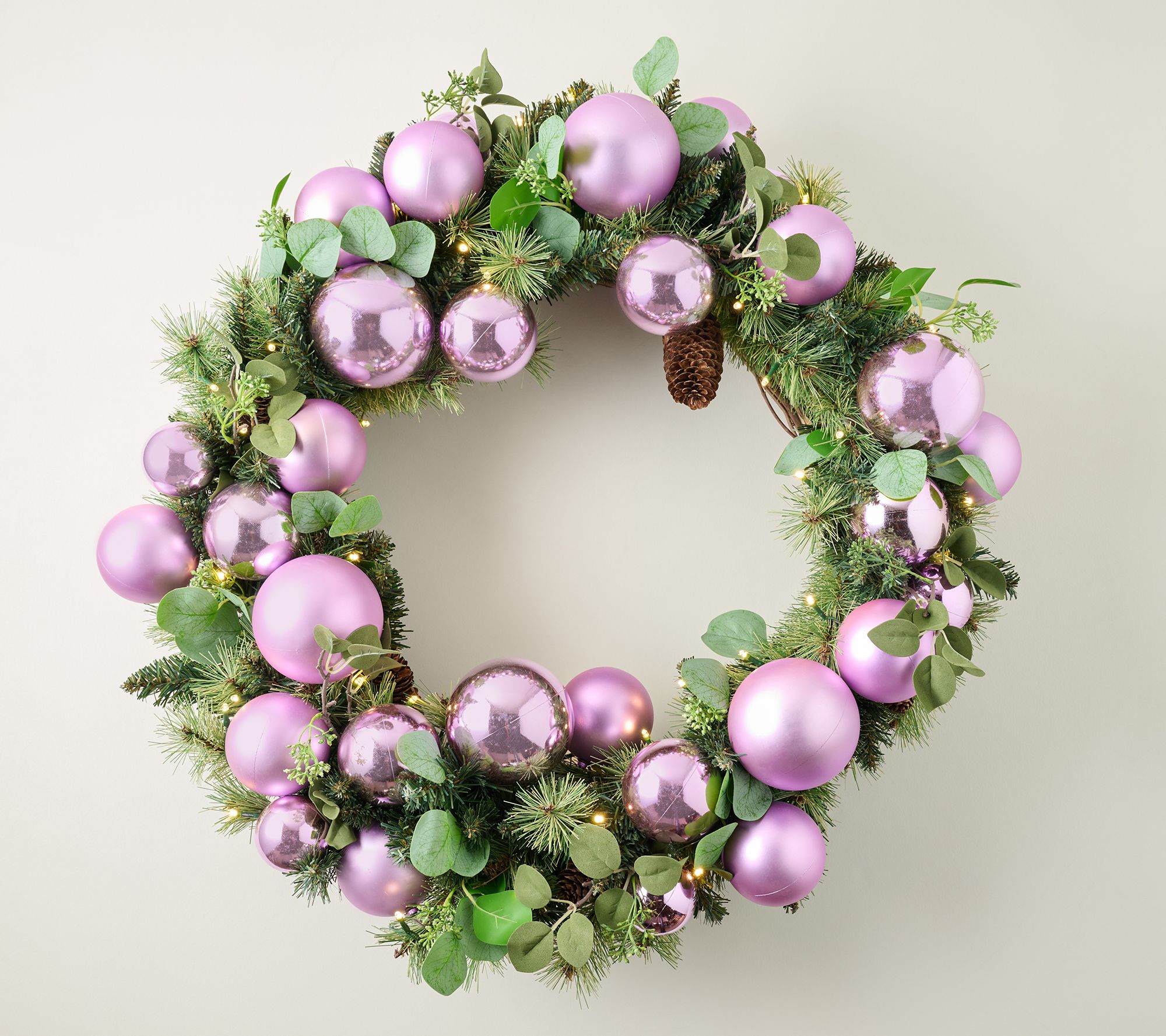 30" Illuminated Oversized Ornament Wreath by Kim Gravel