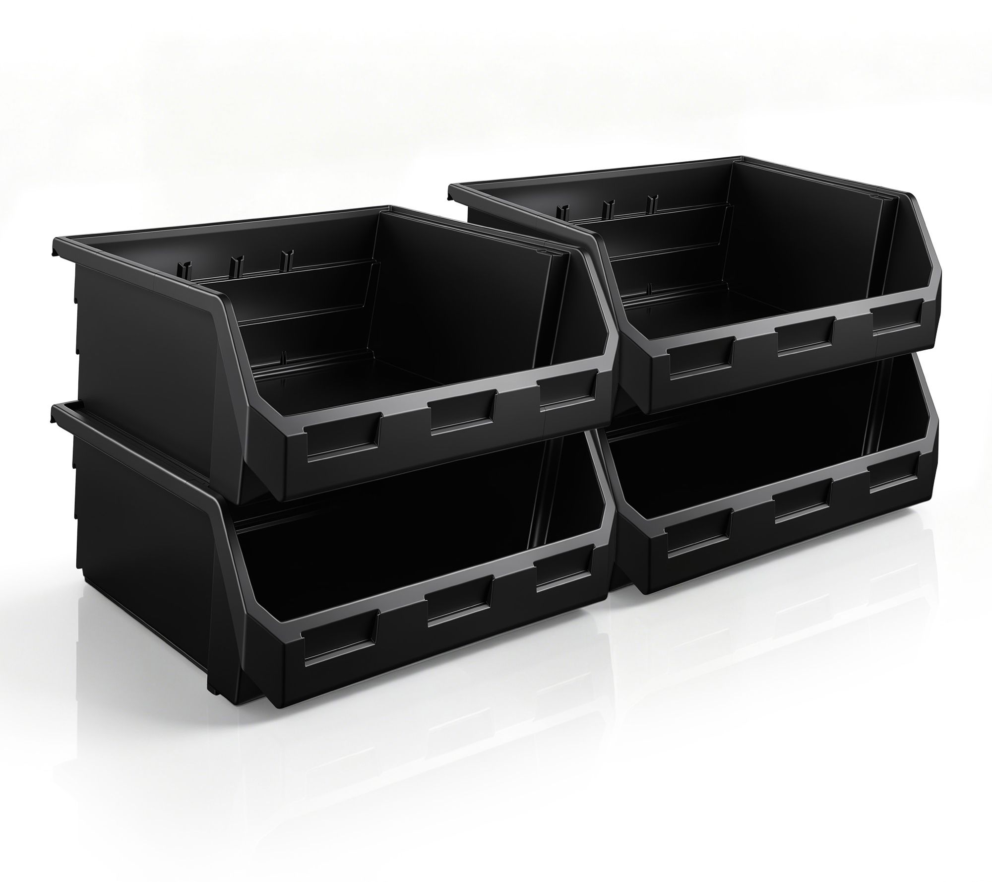 Sorbus Open Front Garage Plastic Storage Bin - X-Large, 4 PK