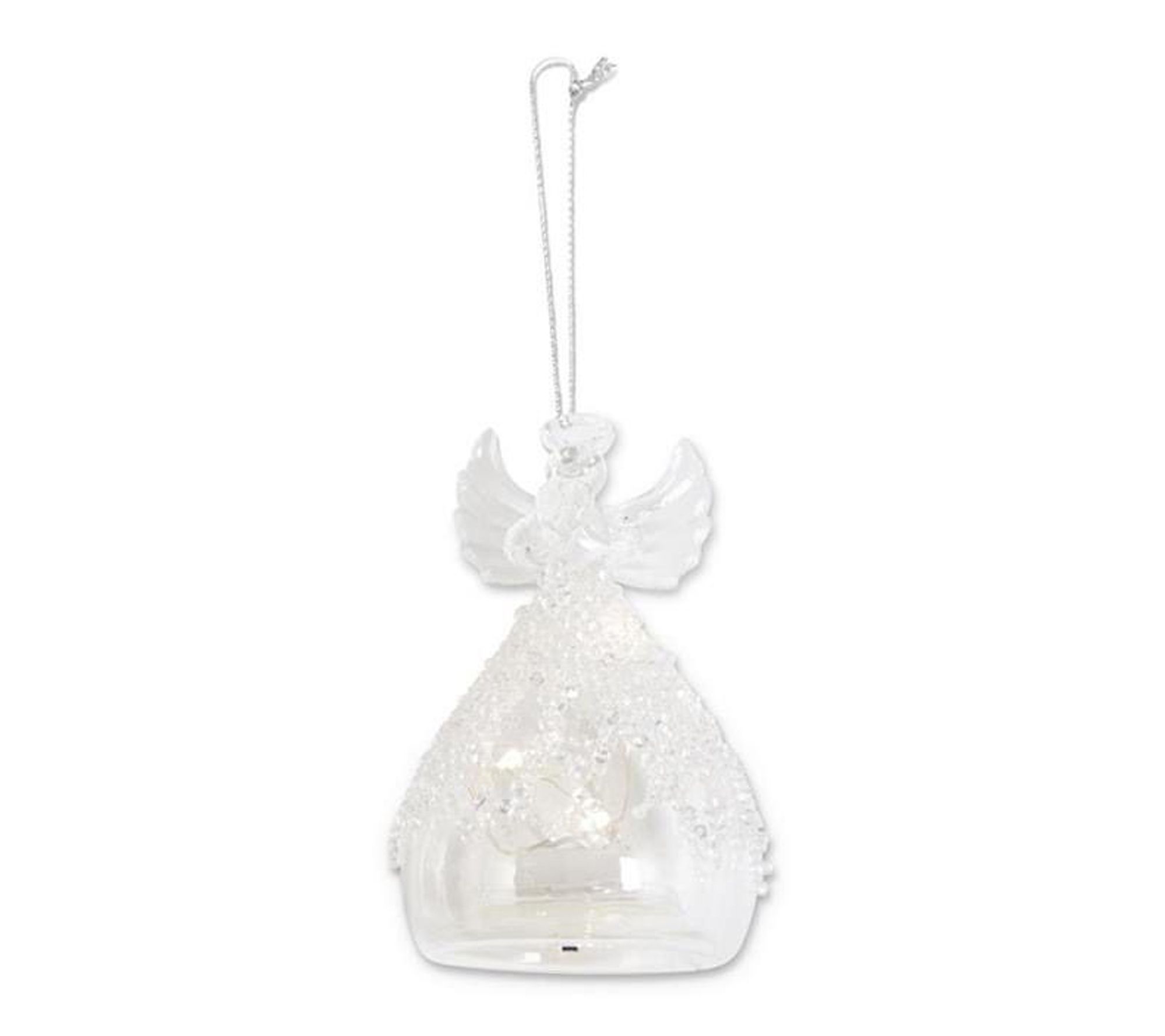 RC Home Decor 4" Handcrafted Glass Bead LED Angel Orn.