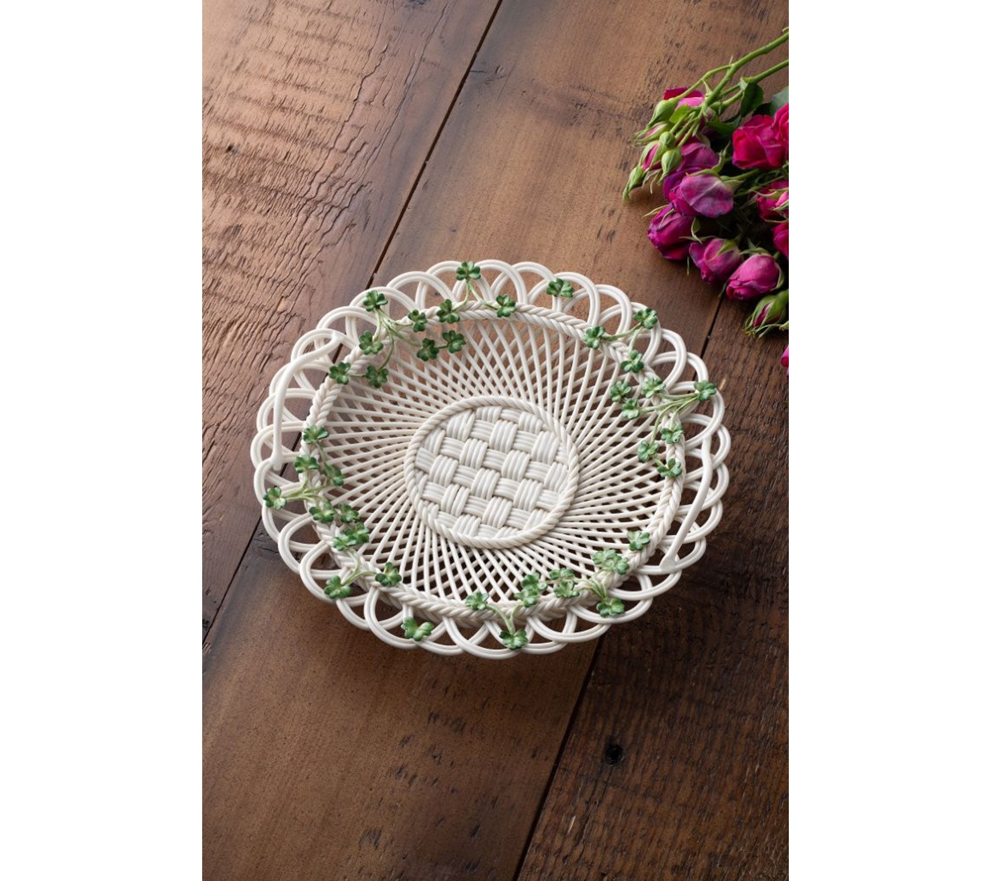 Belleek Pottery Shamrock Heritage Basket