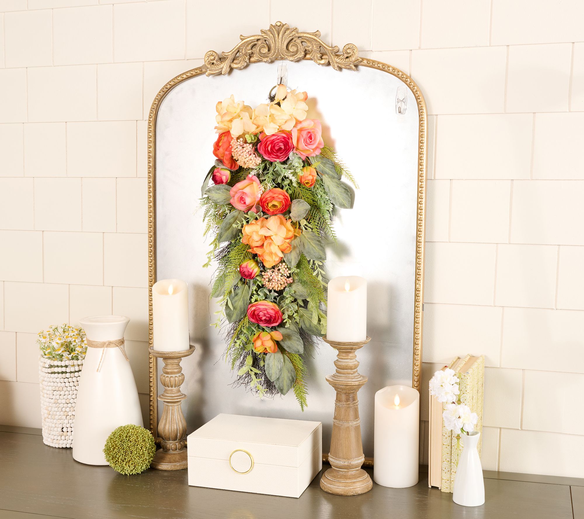 "As Is" 24" Rose, Ranunculus & Hydrangea Teardrop