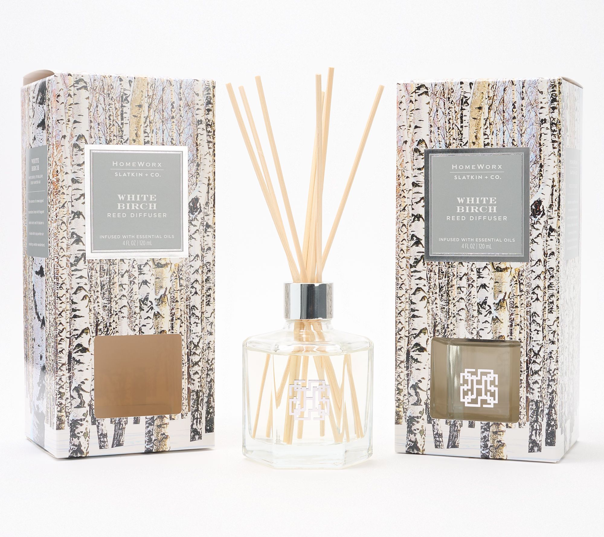 HomeWorx by Slatkin + Co. S/2 White Birch Reed Diffusers