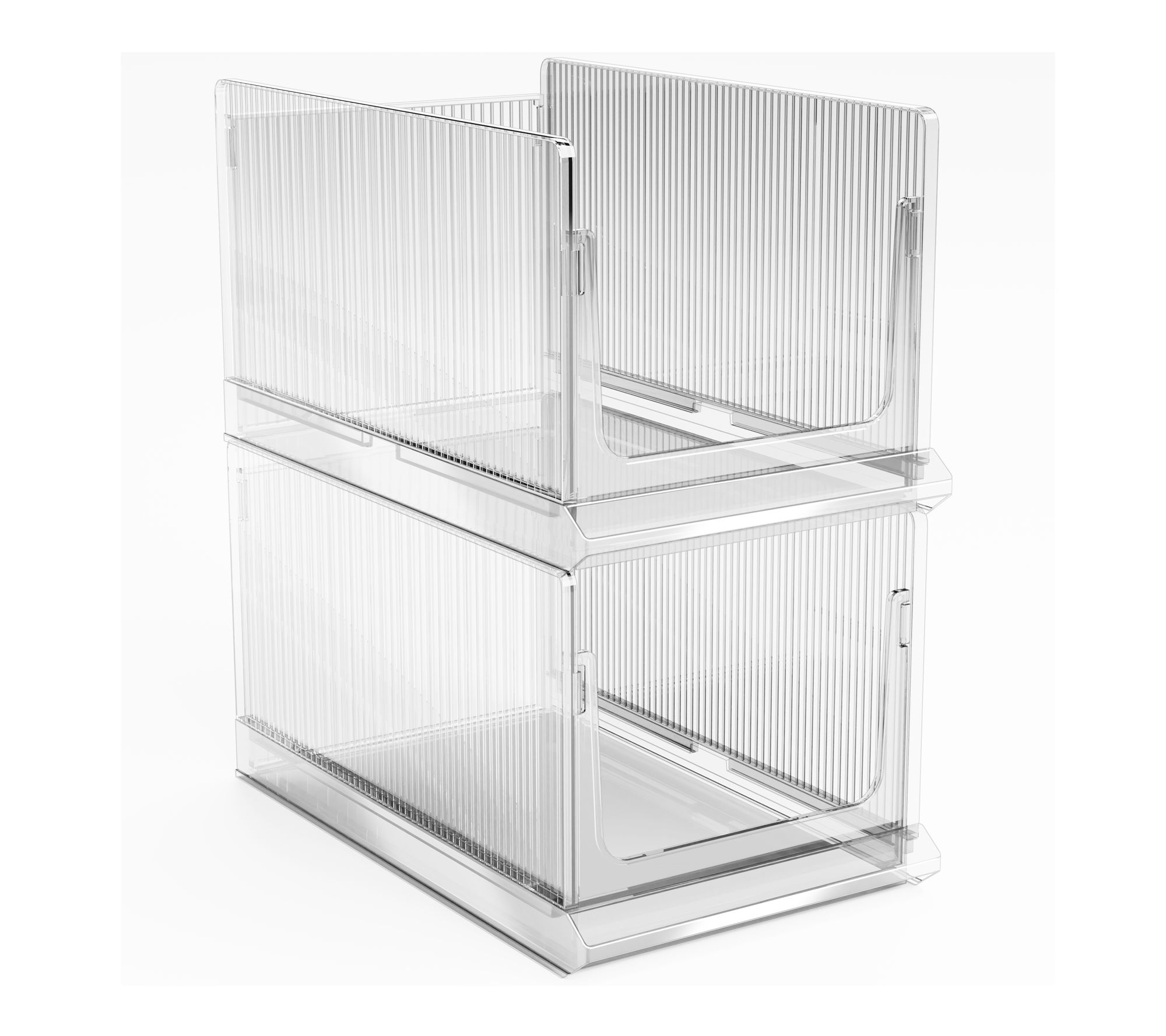 Sorbus Stackable Clear Storage Bins Foldable Closet Organizers