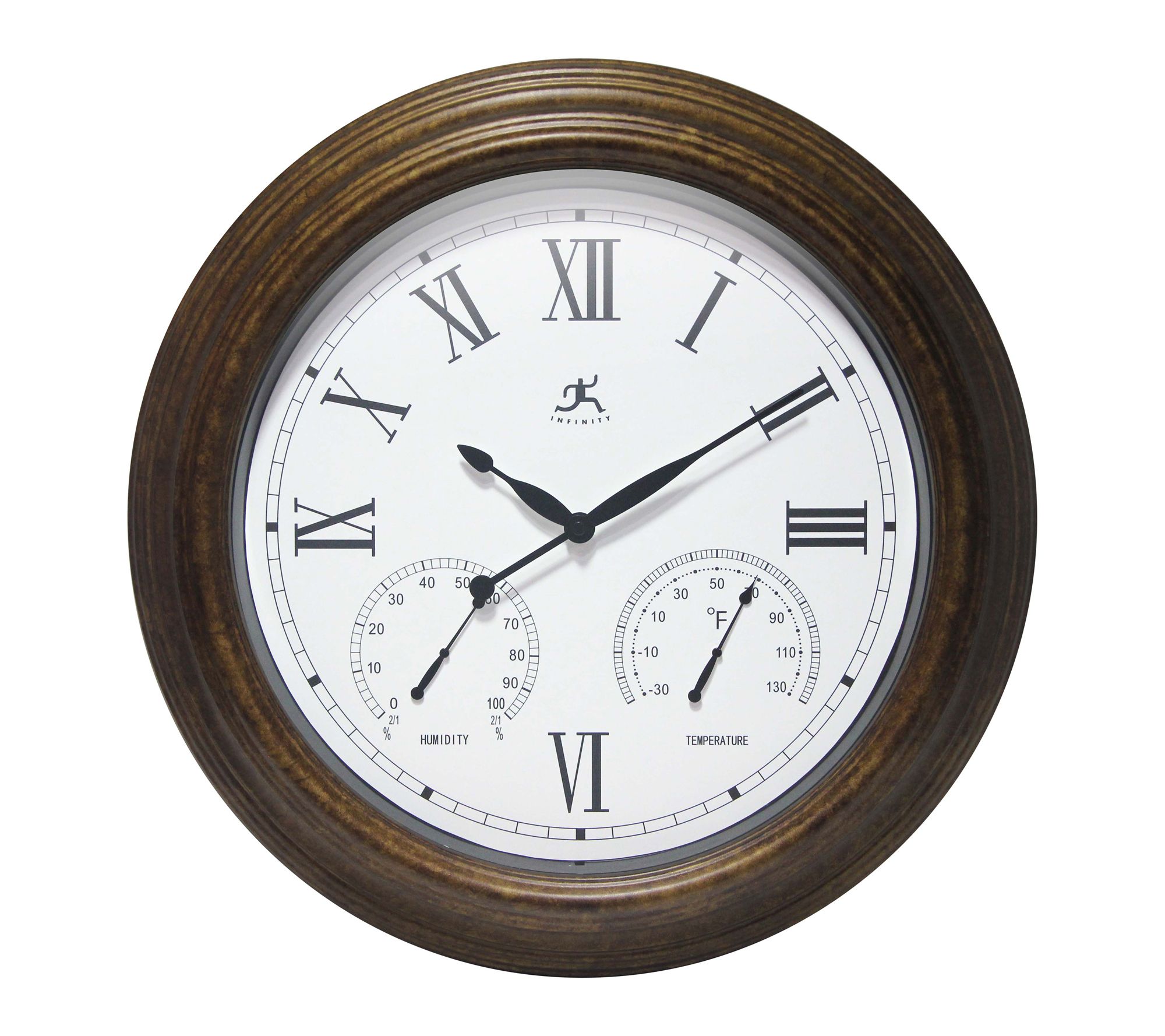 Infinity Instruments Noble In-Out Clock, Antique Gold, 18.5"
