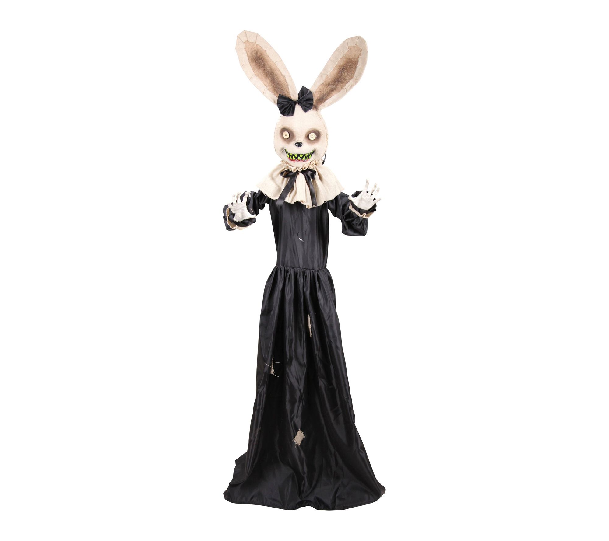 Haunted Hill Farm 5.6-Ft. Standing Black Rabbit Animatronic