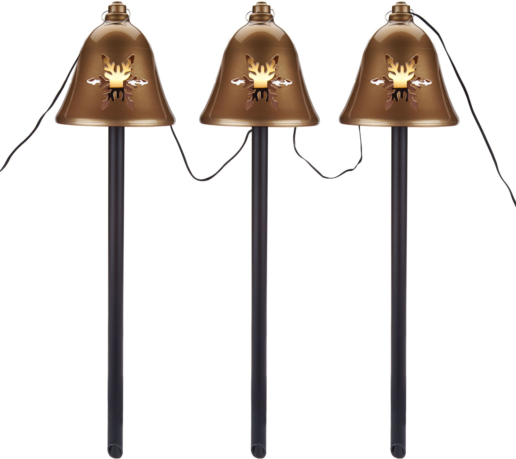 Mr. Christmas S/3 Illuminated Outdoor Musical Pathway Bells with Timer