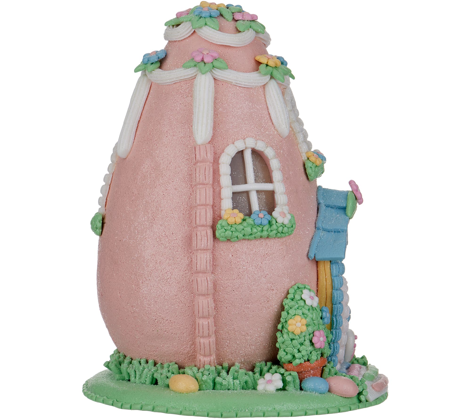 8" Illuminated Easter Egg Cottage by Valerie