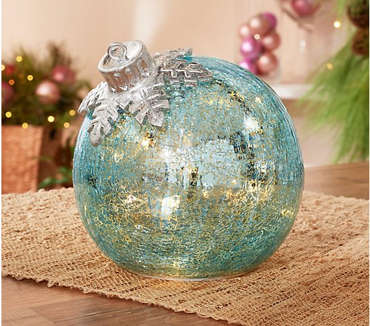 Illuminated 6" Glass Holiday Ornament by Valerie