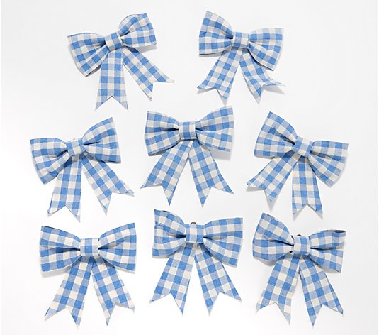 Set of 8 Checkered Bow Clips by Valerie