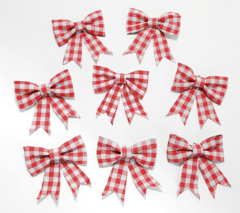 Set of 8 Checkered Bow Clips by Valerie - H224734