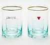 Peace Love World Set of (2) 5"  Glass Vase/ Candle Holder