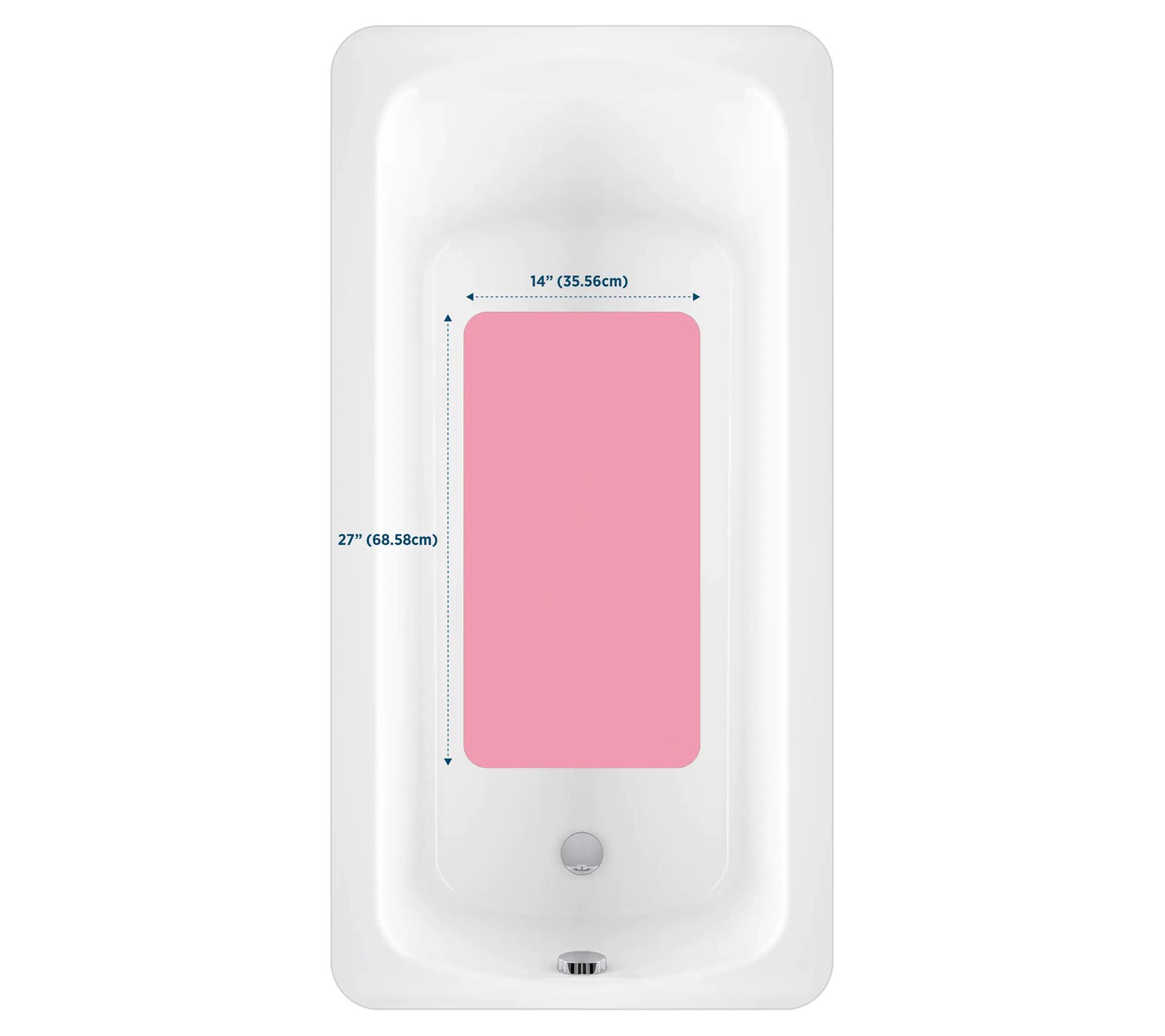 Graphic Bathtub Bath Mat Non-Slip Kahuna Grip™ Ultra-Thin Poly-Blend Peel  Stick Traction 14x27 (River Rock 2)