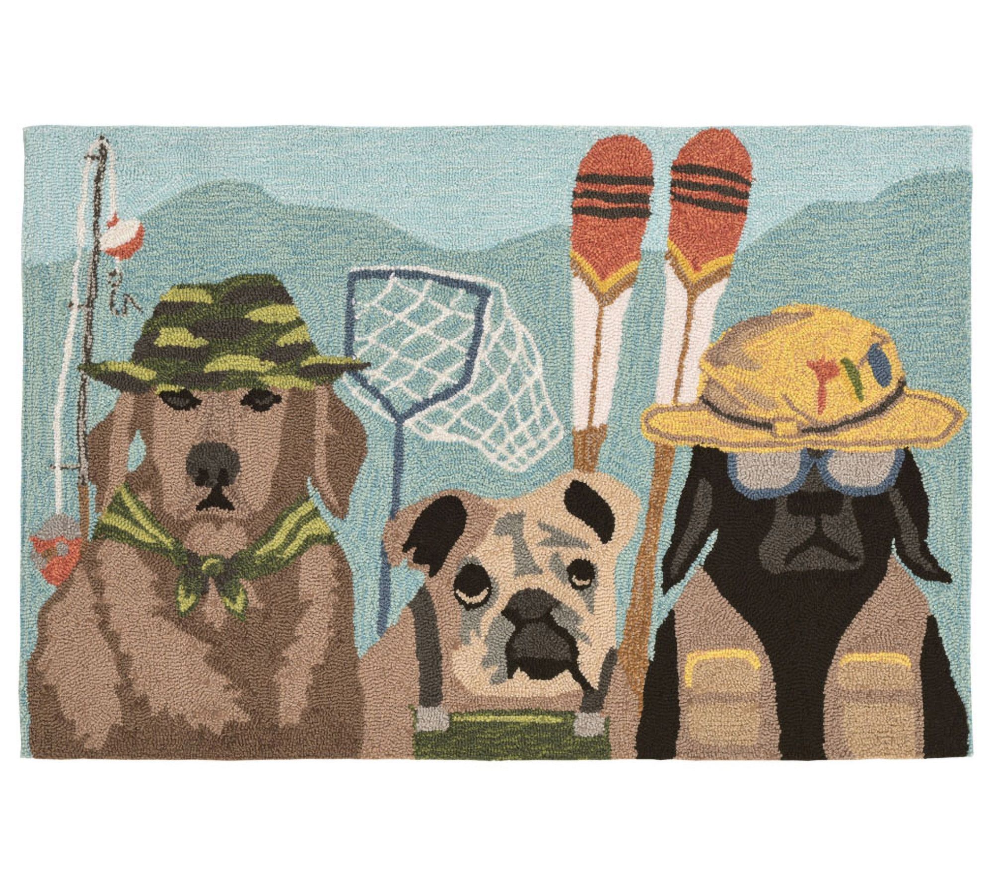 Liora Manne Frontporch Fishing Patrol Rug Multi20" x 30"