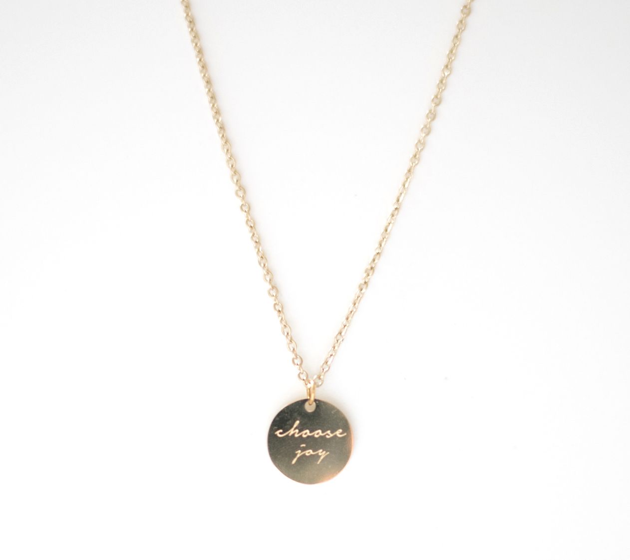 The Vintage Sparrow Choose Joy 17" 14K Plated Pendant Necklace