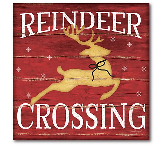Courtside Market Reindeer Crossing 16x16 Canvas