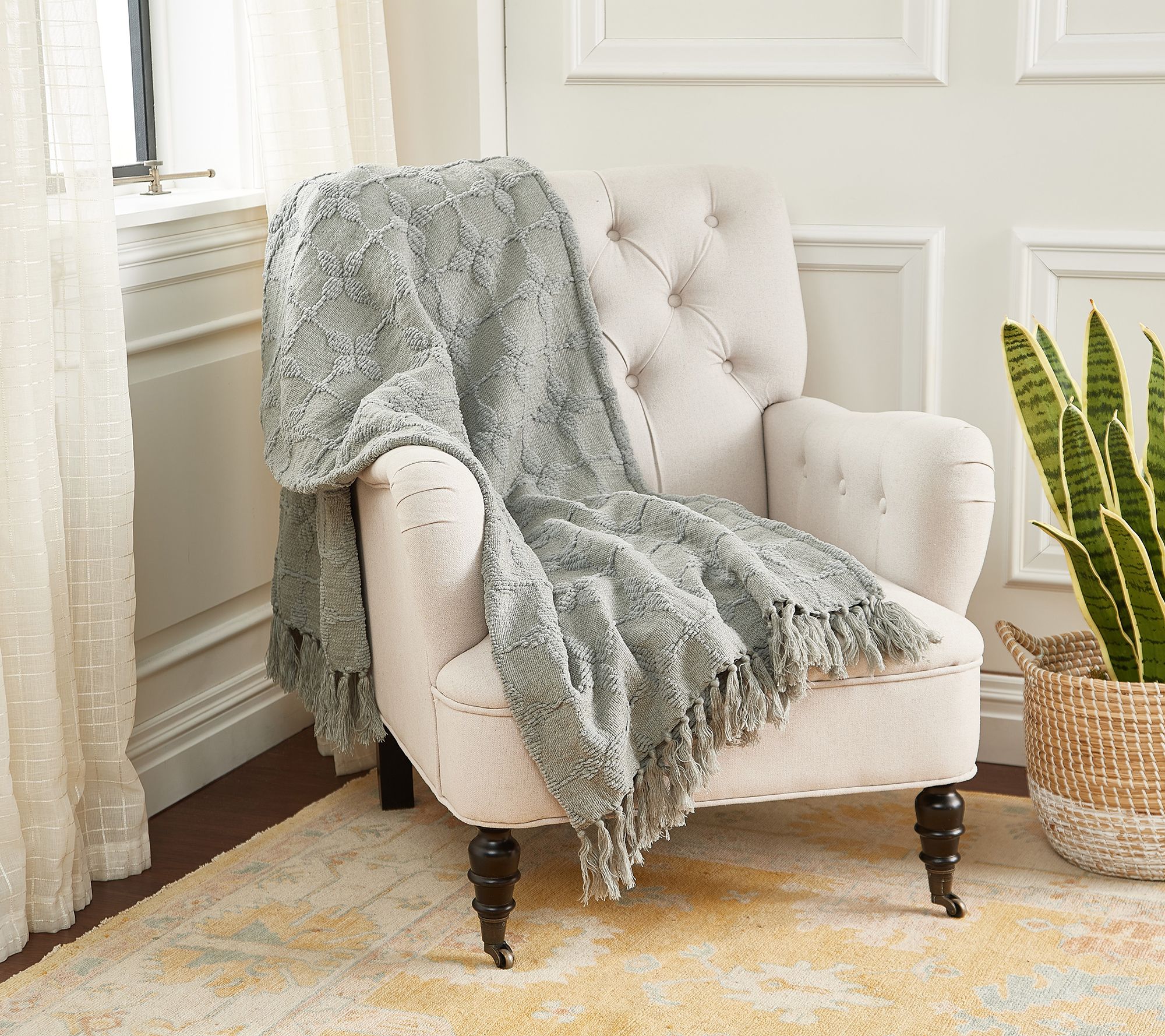 House No. 9 by Home Love Chenille Jacquard Woven Throw