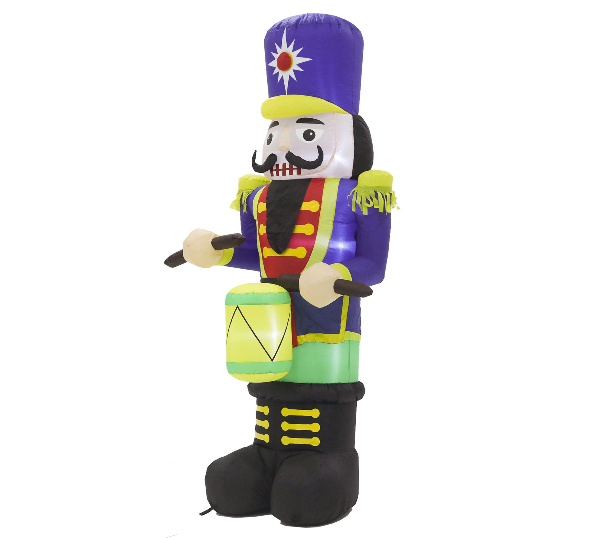 LuxenHome Lighted 7' Nutcracker Drummer Inflatable - QVC.com