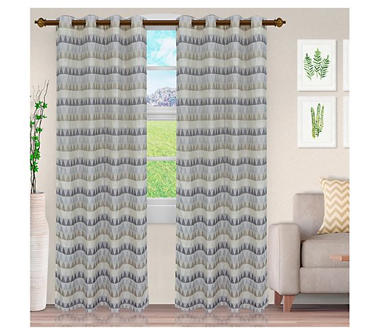 Superior Scalene Semi-Sheer Jacquard Curtains,52" x 96"