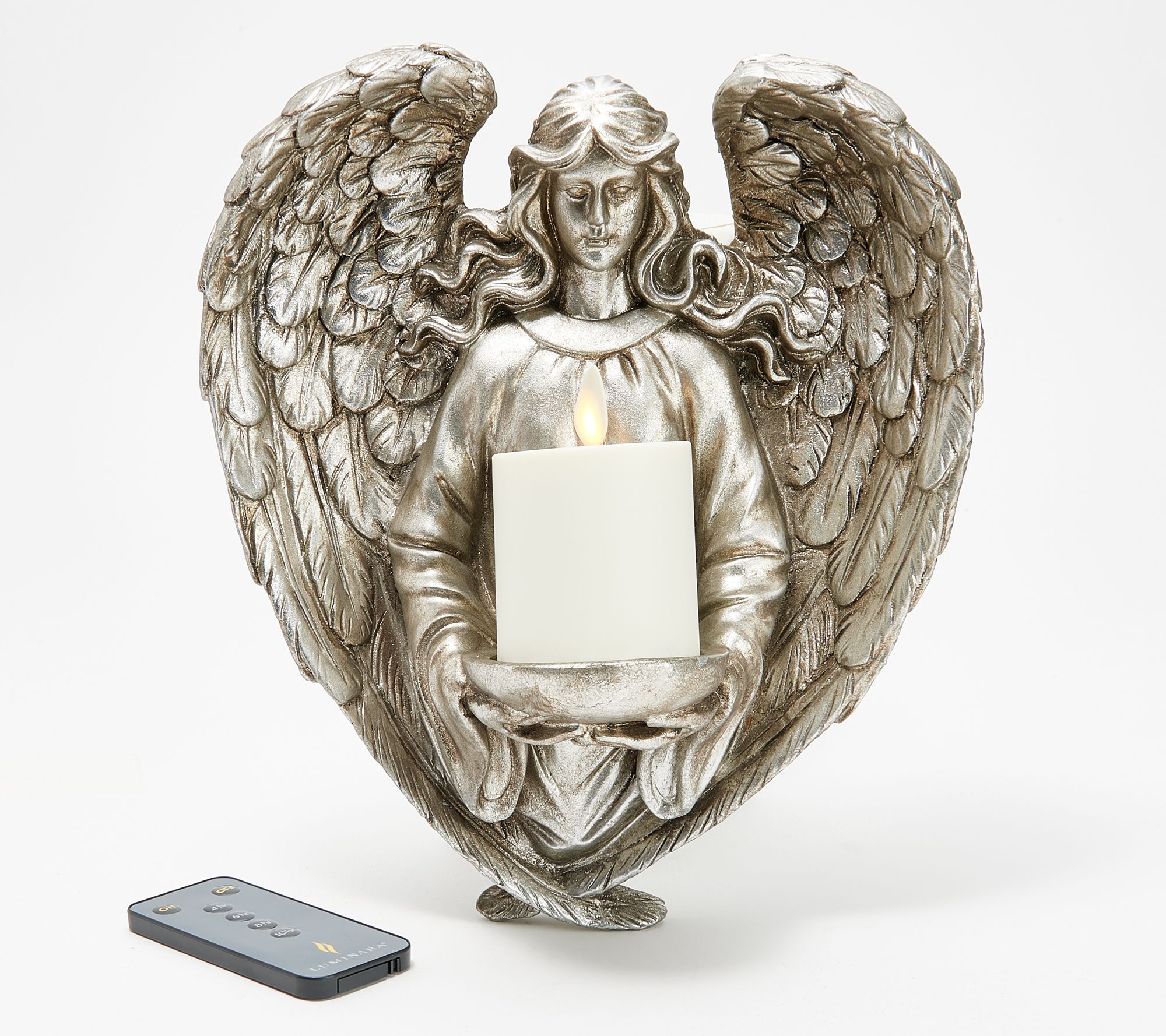 Luminara Angel Wall Sconce with Flameless Mini Votive & Remote