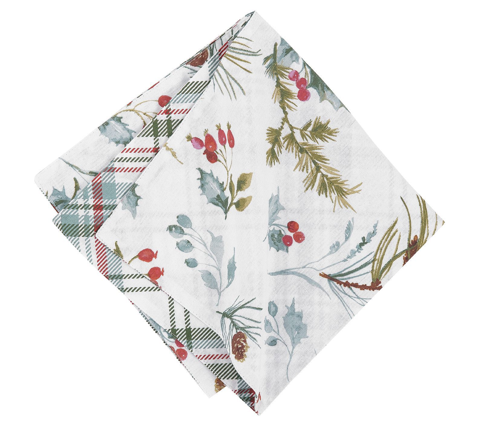 20" x 20" Edith Holly Botanical Napkin Set of 6 by Valerie