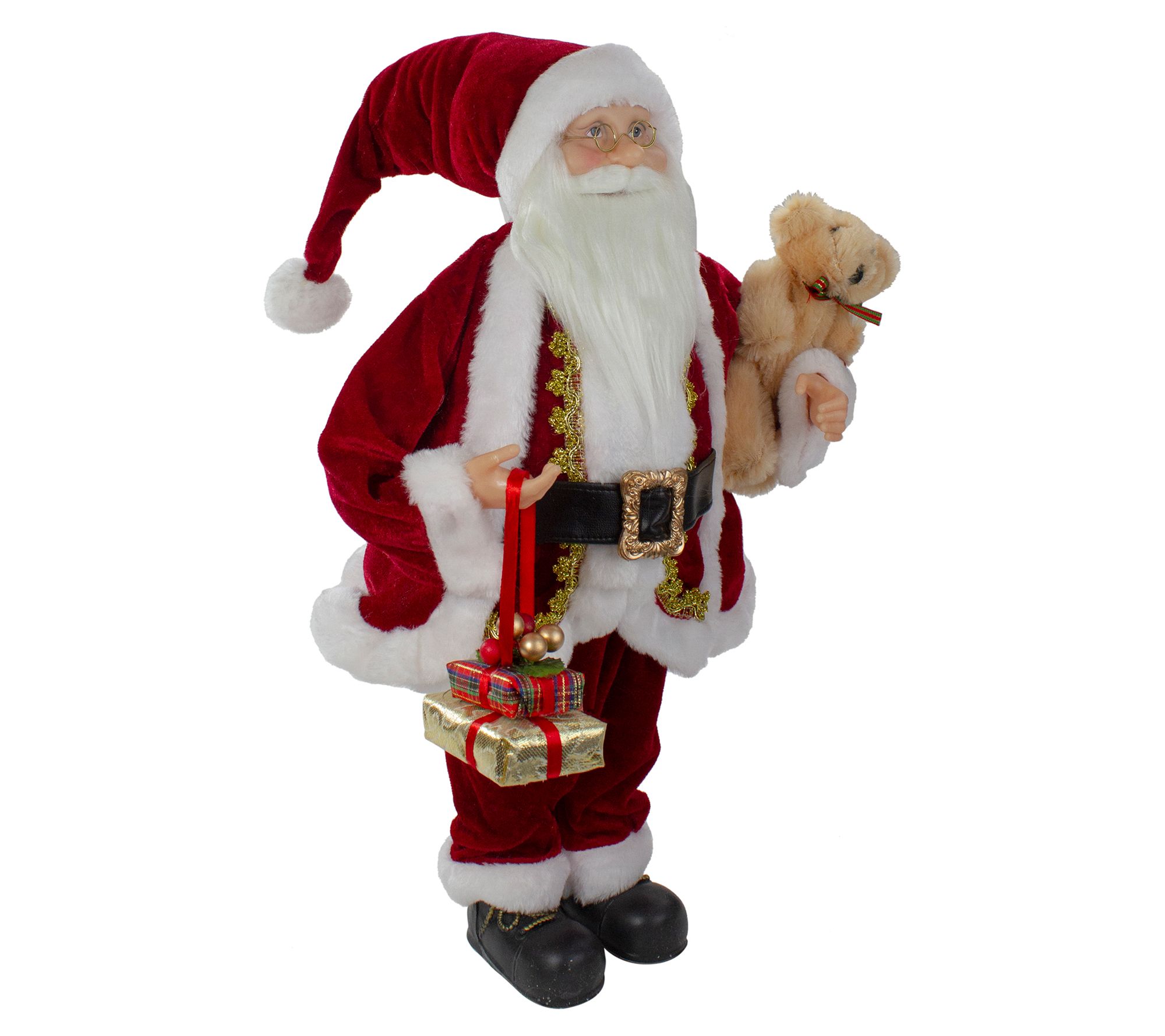 Northlight 2' Traditional Santa Figure with a Push Brown Bear