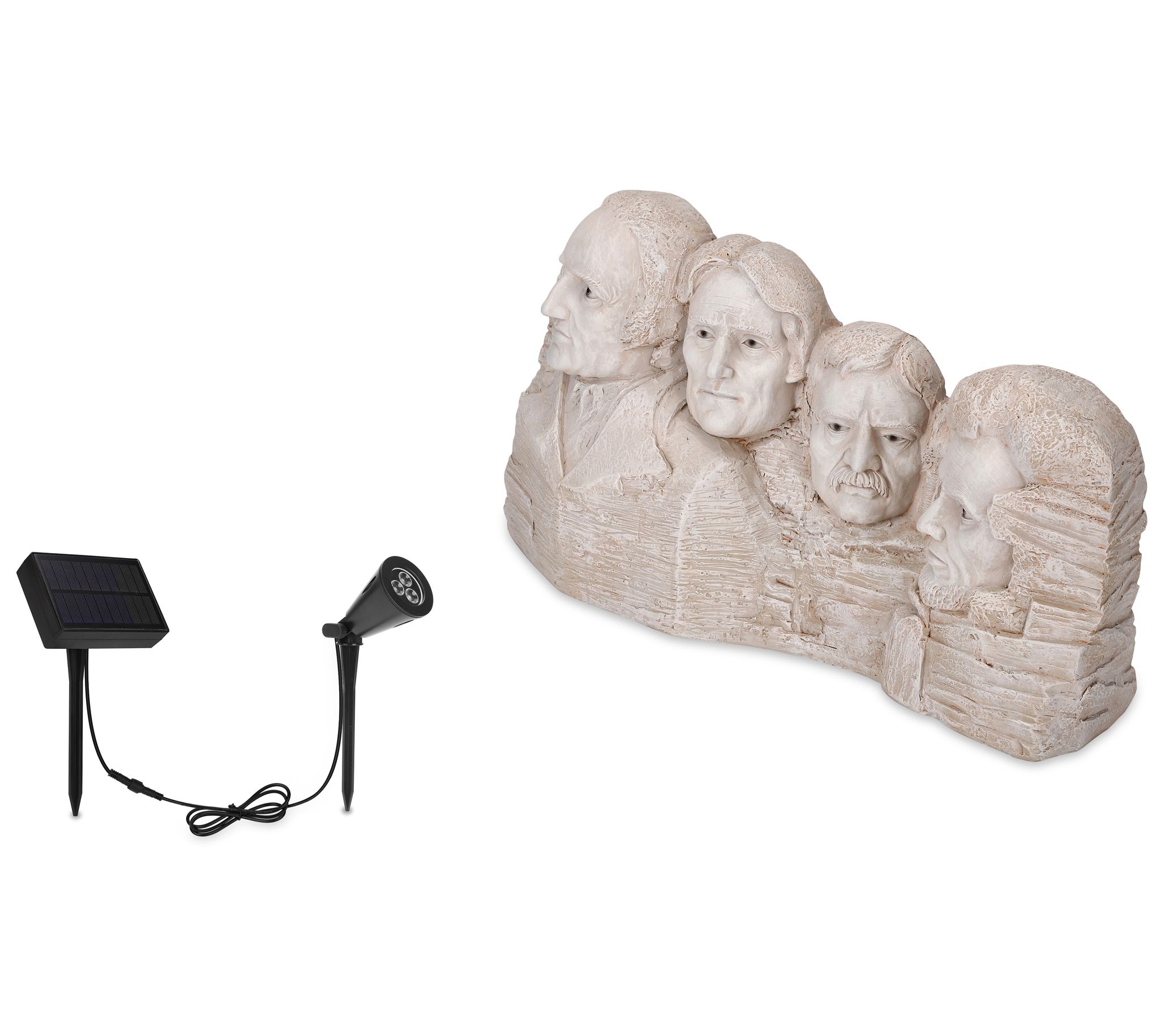 Techko Presidents Statue with Solar Spotlight