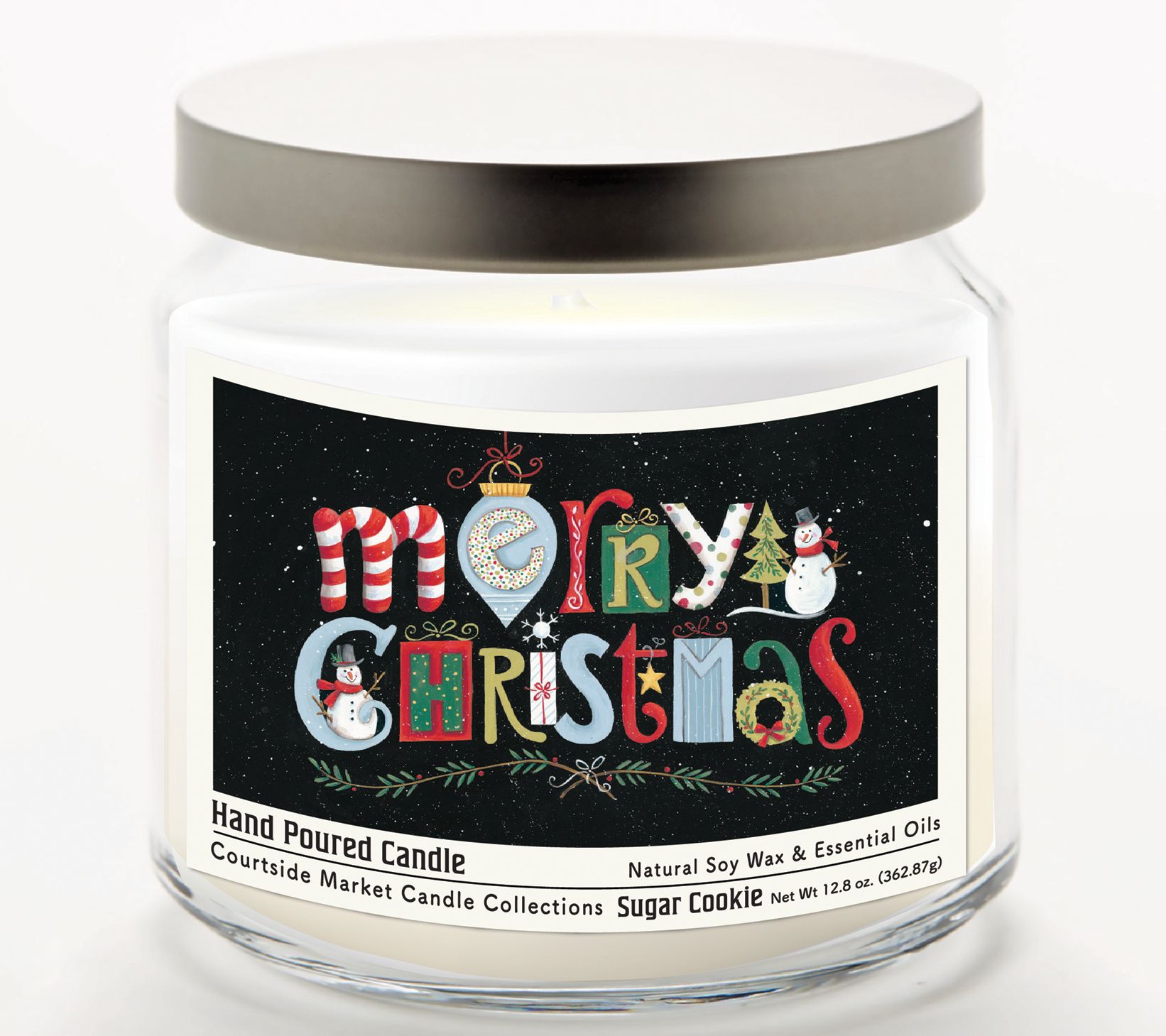 Courtside Market Christmas Candle Glass Jar 12.8 oz