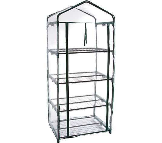 Pure Garden 4-Tier Mini Greenhouse with 4 Shelves and Cover