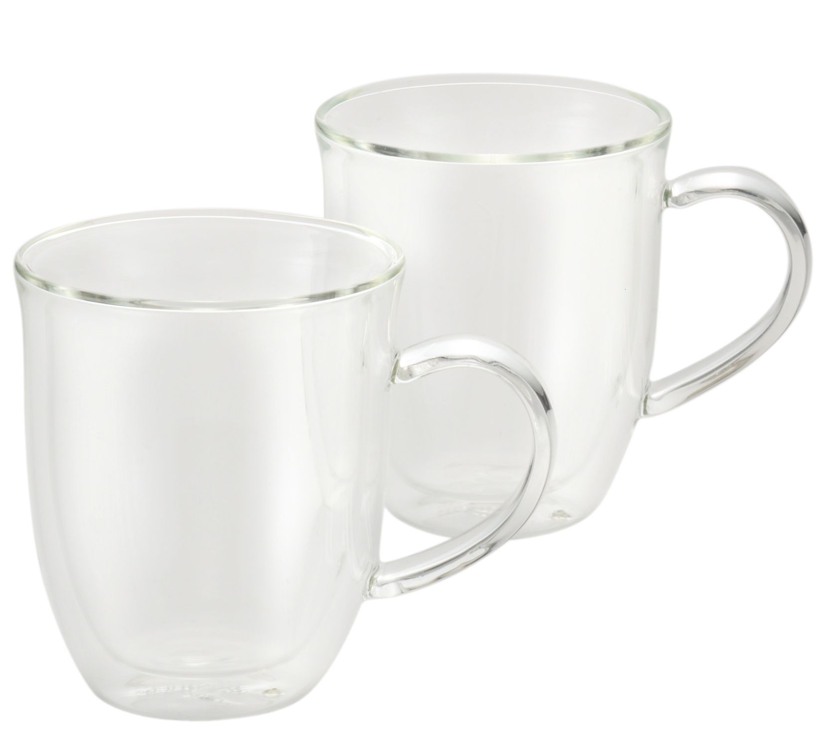 BonJour Coffee 12-oz Insulated Glass Latte Cups, Set of 2 