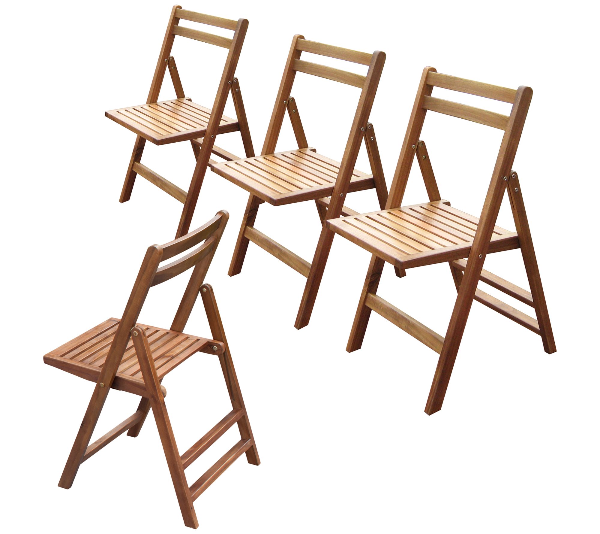 Northbeam Set of 4 Acacia Folding Dining Chairs
