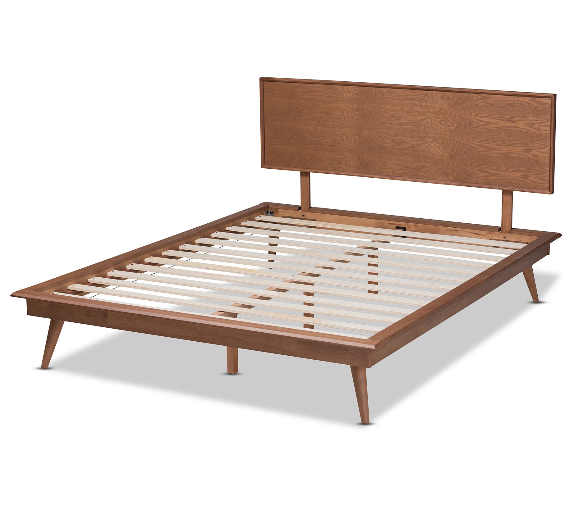 Karine Mid-Century Modern Finished Wood Platform Bed - QVC.com