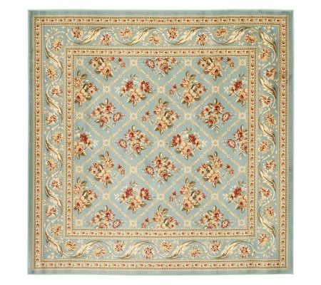 Lyndhurst Floral Lattice Power Loomed 6'7" x 6'7" Square Rug