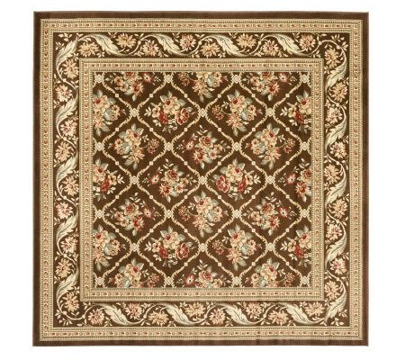 Lyndhurst Floral Lattice Power Loomed 6'7" x 6'7" Square Rug