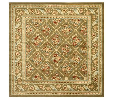 Lyndhurst Floral Lattice Power Loomed 6'7" x 6'7" Square Rug