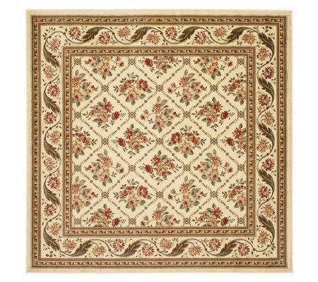 Lyndhurst Floral Lattice Power Loomed 6'7" x 6'7" Square Rug