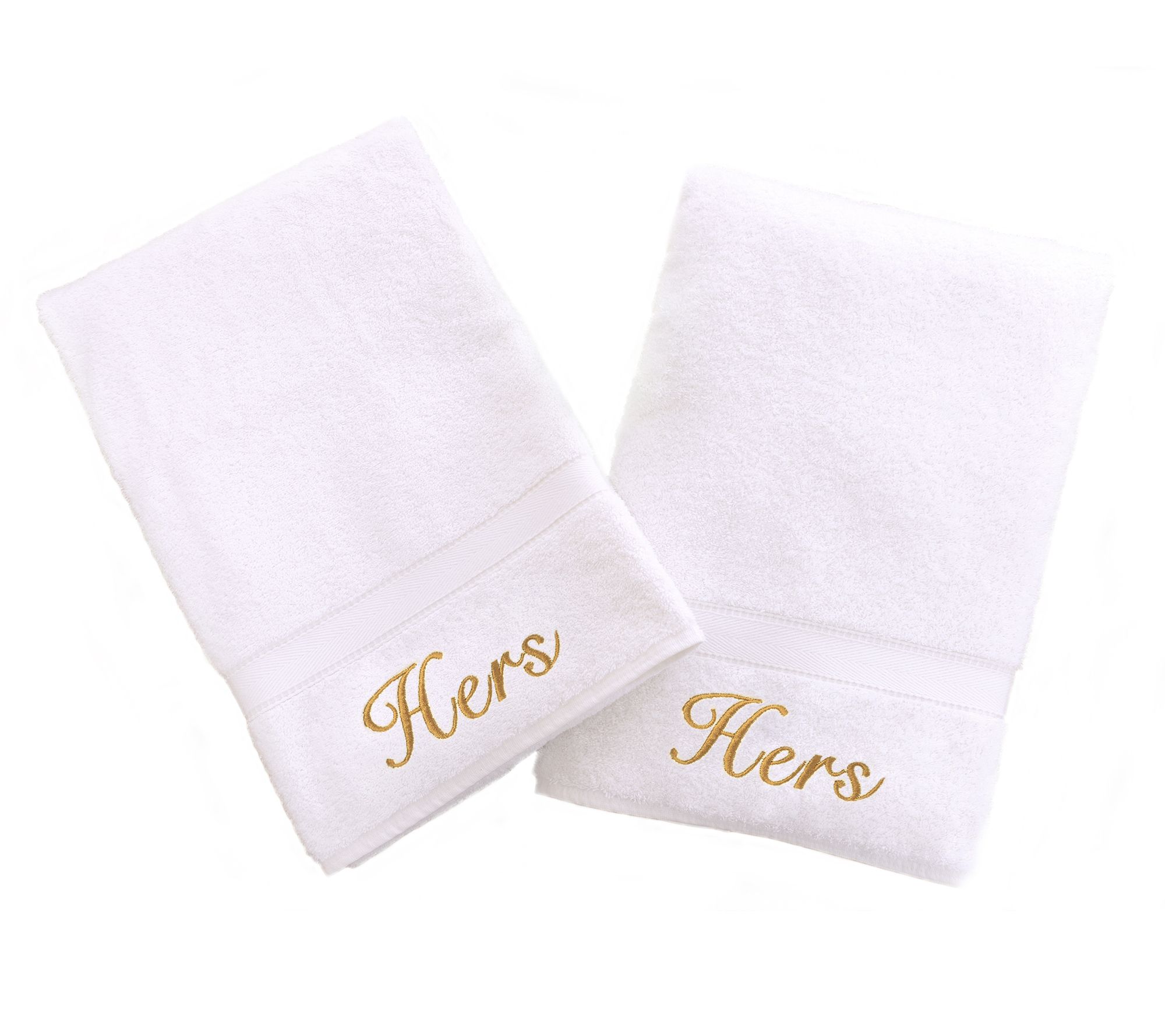 Linum Home Textiles "Hers" and "Hers" 2-Piece Hand Towels